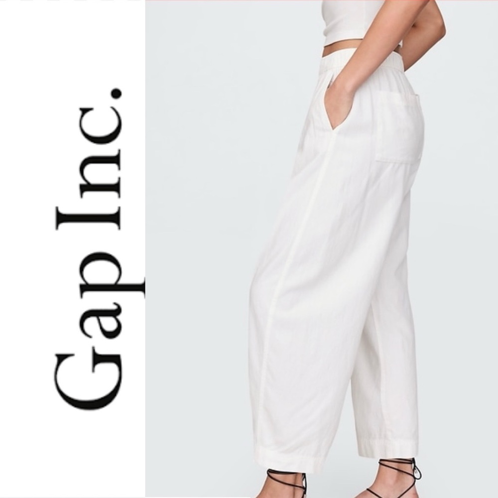 GAP white linen Relaxed Fit Pants